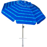 Textiles Hub 7 Foot Heavy Duty HIGH Wind Beach Umbrella With Sand Anchor & Tilt Sun Shelter, UV 50+ Protection Outdoor S