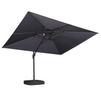 Arlmont & Co. Sireli 108'' x 144'' Rectangular Lighted Cantilever Umbrella with Crank Lift Counter Weights Included