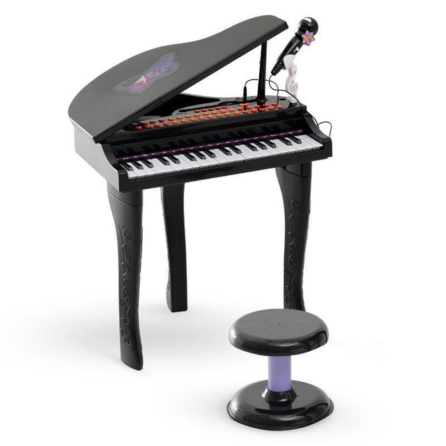 MINI ELECTRONIC MUSICAL PIANO 37 KEY KEYBOARD MULTIFUNCTION KIDS TOY WITH MICROPHONE STOOL in Toys & Games - Image 3