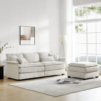 Latitude Run® Sectional Sofa with Bentwood Armrests,4 seat Upholstered