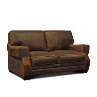 Hello Sofa Home Bearup Genuine Leather 67'' Square Arm Loveseat