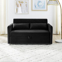 Hokku Designs 30.5 x 55 x 38_Faux Leatherll-Out Sofa Sleeper
