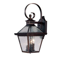 Darby Home Co Ernestine 3 - Bulb 21" H Hammered Glass Outdoor Wall Lantern