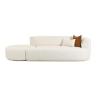 Enzo Decor Nickle Cream Boucle 2-Piece Chaise Modular Raf Sofa