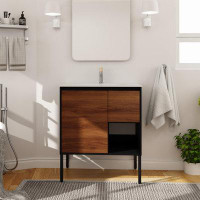 Ebern Designs 30" Bathroom Vanity With Sink, Dual Mounted Bathroom Vanity With Soft Close Door & Drawer