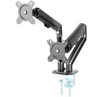 MotionGrey Dual Metal Computer Monitor Arm Stand Universal Vesa Mount Installation for up to 32 inch screen - Black Arms