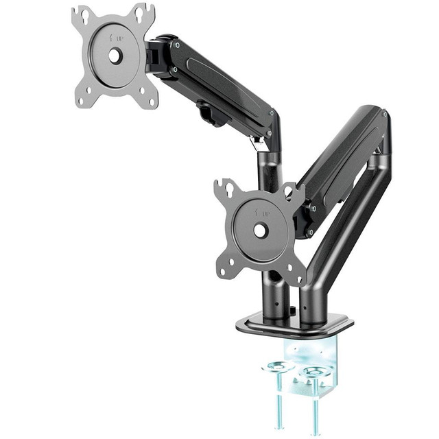 MotionGrey Dual Metal Computer Monitor Arm Stand Universal Vesa Mount Installation for up to 32 inch screen - Black Arms in Monitors