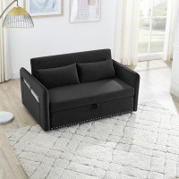 Lipoton Sleeper Sofa Bed With Usb Port, 3-In-1 Adjustable Sleeper With Pull-Out Bed