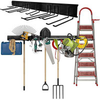 Belleze Garage Wall Mount Garden Tool Organizer for Ladders
