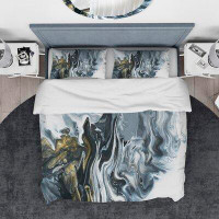 Made in Canada - East Urban Home Designart Hand Painted Marble Acrylic Duvet Cover Set