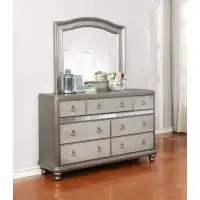 Rosdorf Park Bling Game 7-drawer Dresser with Mirror Metallic Platinum