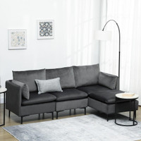 CONVERTIBLE SECTIONAL SOFA COUCH, MODERN L-SHAPED COUCH, 3 SEATER SOFA