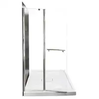 40x75 in. 8mm Shower Shield with fixed panel and Pivoting Panel Reversible installation  JBQ