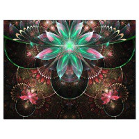 Made in Canada - Design Art Large Star Flower Fractal Pattern Large Floral Graphic Art on Wrapped Canvas