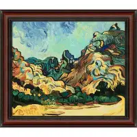 Vault W Artwork Mountains At St. Remy With Dark Cottage By Vincent Van Gogh With Grecian