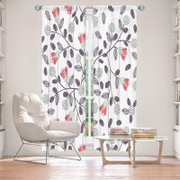 East Urban Home Lined Window Curtains 2-panel Set for Window Size by Metka Hiti - Flower Power