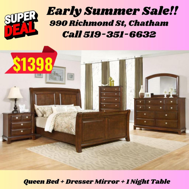 Lowest Prices on Wooden Bedroom Sets! Shop Now!! in Beds & Mattresses in Leamington - Image 3