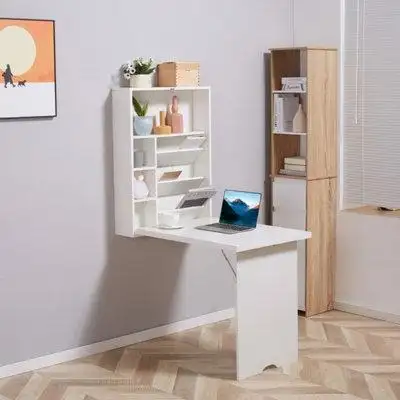 Latitude Run® TDC Wall Mount Desk Cabinet-White