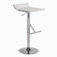Wenty Mirage Ale Contemporary Adjustable Bar Stool In Chrome And Black Mesh By Lumisource