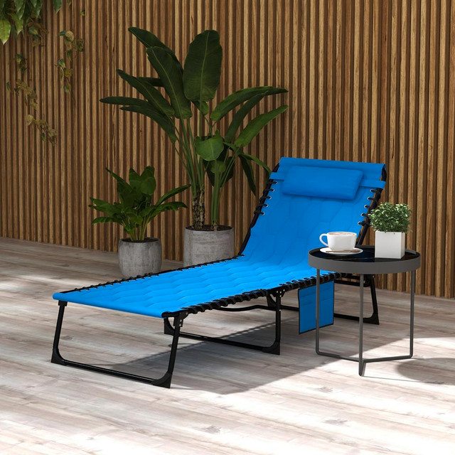 Sun Lounger 74" x 25.6" x 14.2" Blue in Patio & Garden Furniture