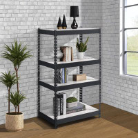 17 Stories Kima Natural and Black 4-tier Bookcase