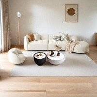 Mity Reen Cream style imitation lamb velvet reception sofa