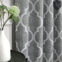 Homlpope 95% Blackout Window Curtain Panels Moroccan Geo Print Room Darkening Thermal Insulated Energy Efficient Drapes