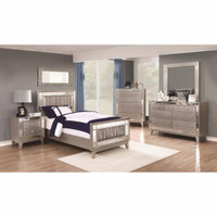 Coaster Furniture (204921F or 204921T) Youth Twin or Full 5 piece Bedroom set with Mirrored Panel Accents