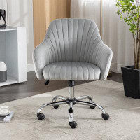 Everly Quinn Modern Adjustable Height Velvet Home Office Leisure Chair