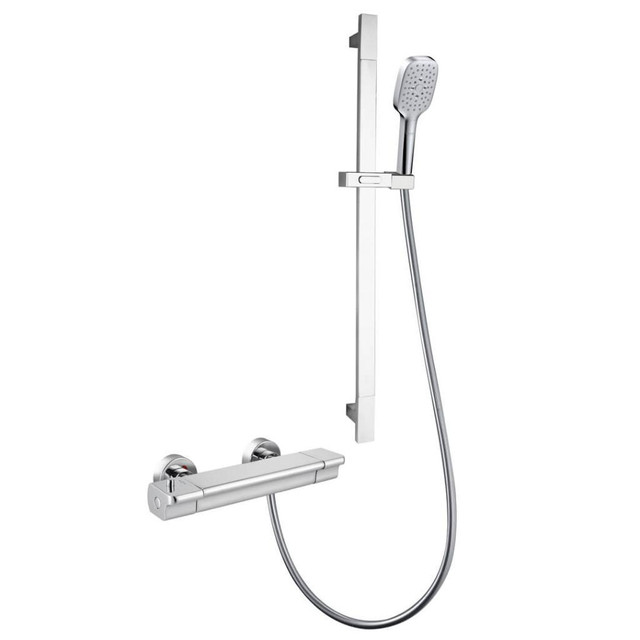 Breyden Adjustable Hand Shower on Bar w Thermostatic Shower System ( Chrome, Brushed Gold or Matte Black )  JBQ in Plumbing, Sinks, Toilets & Showers - Image 3