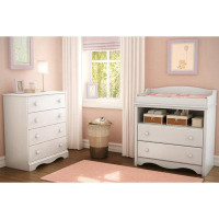 Red Barrel Studio White 4 Drawer Bedroom Chest With Wooden Knobs
