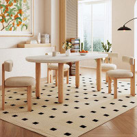 Brayden Studio Rock plate Dining table Modern simple cream style dining table