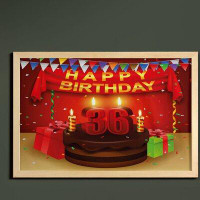 East Urban Home Ambesonne 36Th Birthday Wall Art With Frame, Celebration Party With Cake Candles And Presents Happy Birt