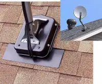 Dish Mounting System -  Non Penetrating Shingle Roof Satellite Mount, No Lags Bolts Required - 4 colors available
