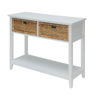 Red Barrel Studio Loucas White Console Table With 2-Drawer