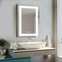 Wrought Studio Miroir de salle de bain anti-buée à DEL Aeniah