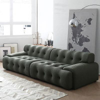 MABOLUS 78.74" Army green Knitted fabric Modular Sofa cushion Loveseat