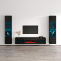 Brayden Studio Briahna Entertainment Center for TVs up to 78" with Electric Fireplace Included