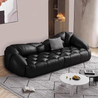 Hokku Designs 104” Upholstered Leather Sofa