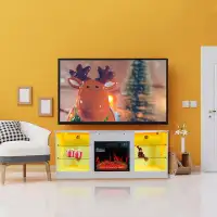 Wrought Studio Kamee TV Stand for TVs up to 65" with Electric Fireplace Included