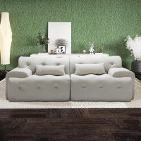 Hokku Designs Marchel 81'' Square Arms Oversized Floor Sofa