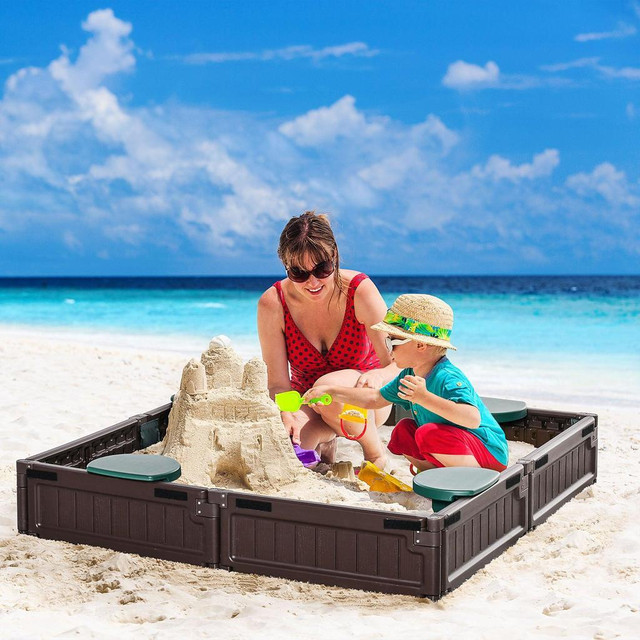 KIDS OUTDOOR SANDBOX WITH CANOPY, BOTTOM FABRIC LINER in Toys & Games - Image 2