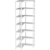 Latitude Run® Latitude Run® 7-Shelf Corner Bookshelf,Large Modern Corner Bookcase, 7-Tier Tall Corner Shelf Storage Disp