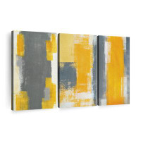 Elephant Stock Yellow Abstract Multi Piece Canvas Print