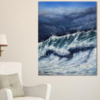 Made in Canada - East Urban Home 'Storm in Ocean' Oil Painting Print on Canvas