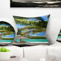 East Urban Home Beach Tropical Paradise Throw Pillow