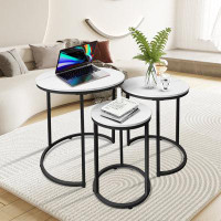 Ebern Designs Coffee Table Set of 3 Nesting Tables