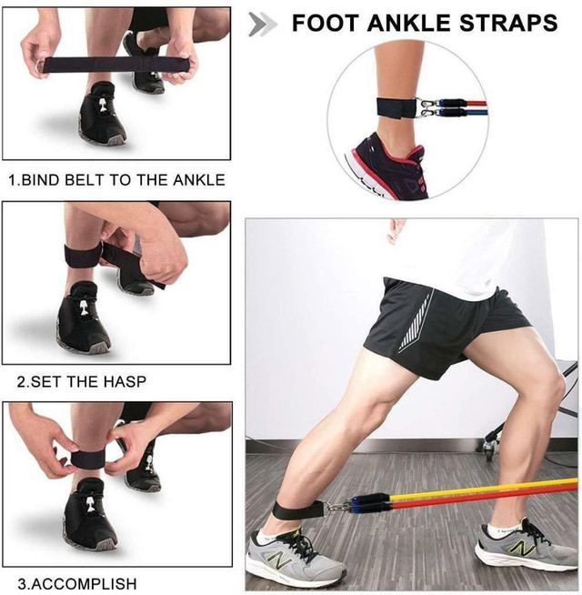 NEW 11 PCS RESISTANT BAND SET WORKOUT EXERCISE AMEBS in Exercise Equipment in Alberta - Image 3