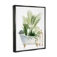 Bay Isle Home™ Various Plants Greenery Vintage Tub by Grace Popp - Floater Frame Graphic Art on Canvas