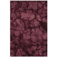Ivy Bronx Luthersville Abstract Hand Knotted Wool Purple Area Rug